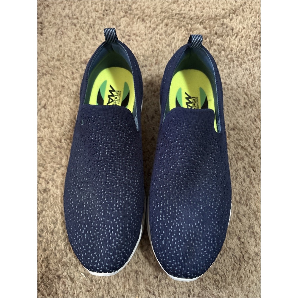 Skechers Go Walk 4 GOGA Max Women's 8 Navy/Gray Slip On Walking Shoes Sneakers